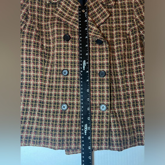 Vintage Cropped Blazer Jacket Womens Size 6P Wool Blend Fall Preppy Buttons - Picture 6 of 9
